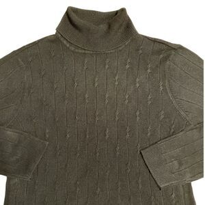 Black cowl neck cable knit sweater